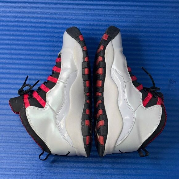 Size 7Y- GS Air Jordan 10 Retro Shoes Wolf Grey/Black-Red 487211-009 - Picture 6 of 8